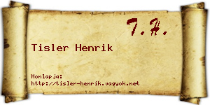 Tisler Henrik névjegykártya